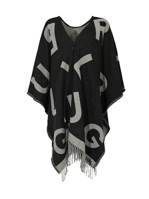 Poncho in misto lana con lettering Nero BLUGIRL | PF5008 T030022222